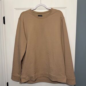 Cuts Split-Hem Tan Sweatshirt